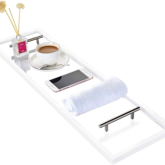 ToiletTree Other - ToiletTree Clear Acrylic Bathtub Caddy with Rust-Proof Stainless Steel Handles